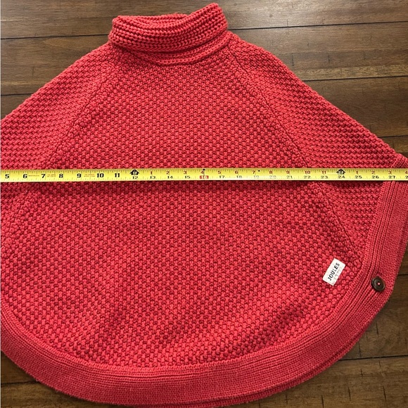 Joules Knit Coral Poncho Sweater Size Medium - Picture 8 of 11